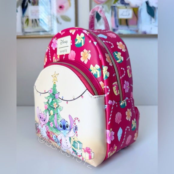 LOUNGEFLY Bag Lilo & Stitch Christmas Mini Backpack - Red Cream main image 7